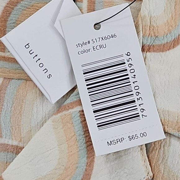 Ike Behar Crepe Shirt Men's XL Ecru and Blue Mod Short Sleeve Button Up NWT - Picture 8 of 15